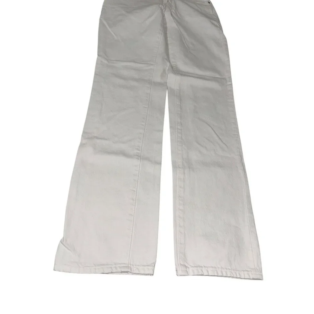 Rolla's White Buttonfly Size 24 Classic Straight Denim Jeans High Rise - Picture 2 of 8